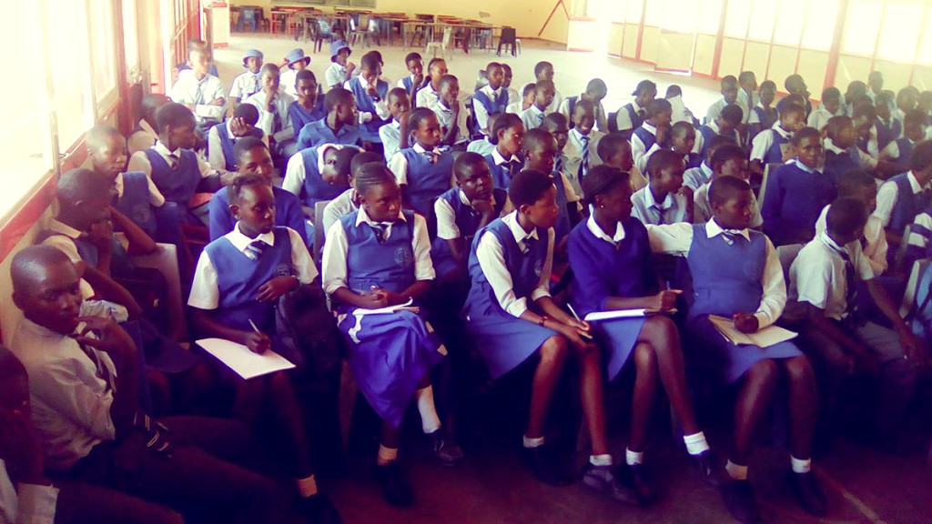 Students in local schools learning about HIV/AIDS prevention