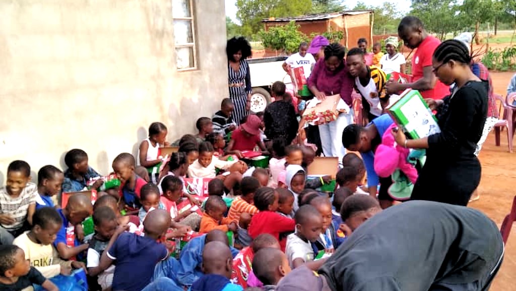 Shoebox outreach in the village of Sefophe